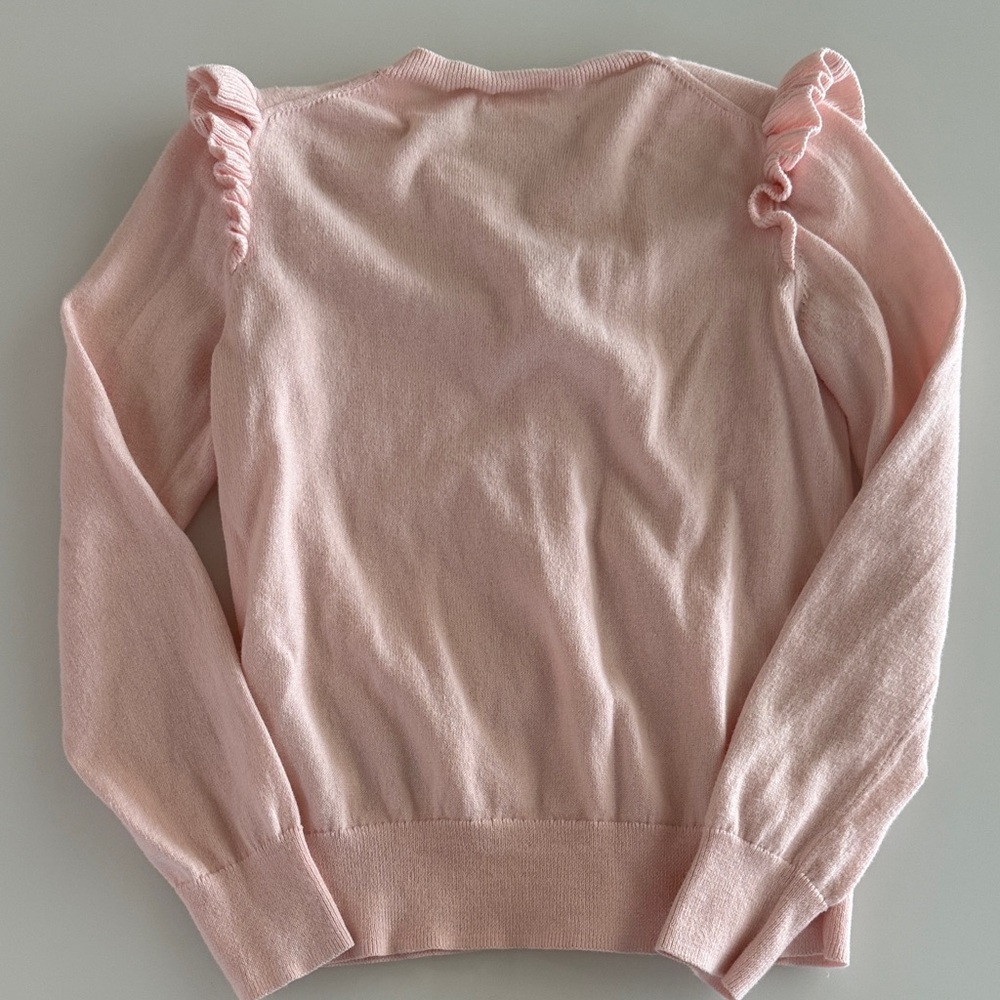 Crewcuts Light Pink Ruffle Cardigan - Picture 3 of 4